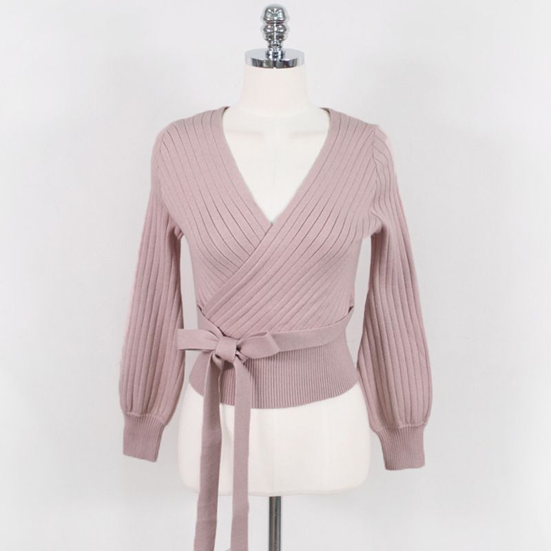 Leandra - V-hals gebreide blouse