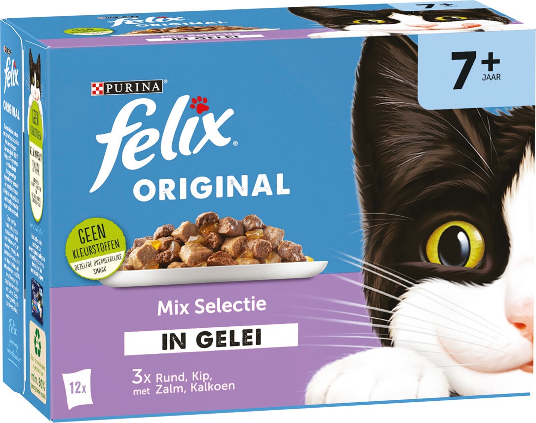 Felix kattenvoer in gelei Original Mix Selectie senior 85 g 12 stuks