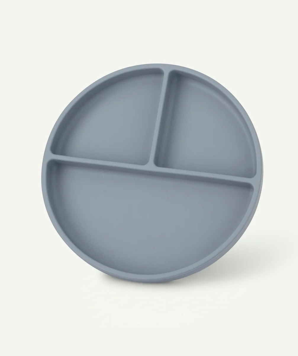 MUSHIEASSIETTE VENTOUSE GRISE EN SILICONE BÉBÉ