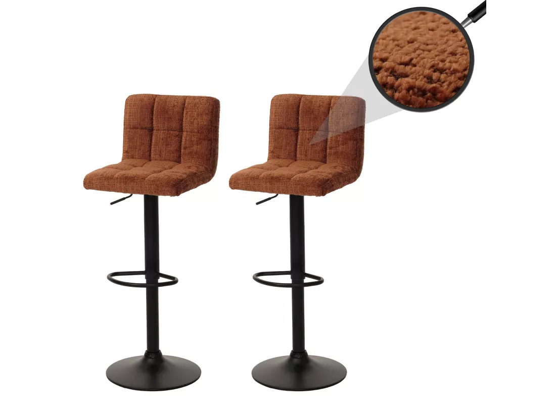 Tabouret de bar MCW-G87 (lot de 2), terracotta