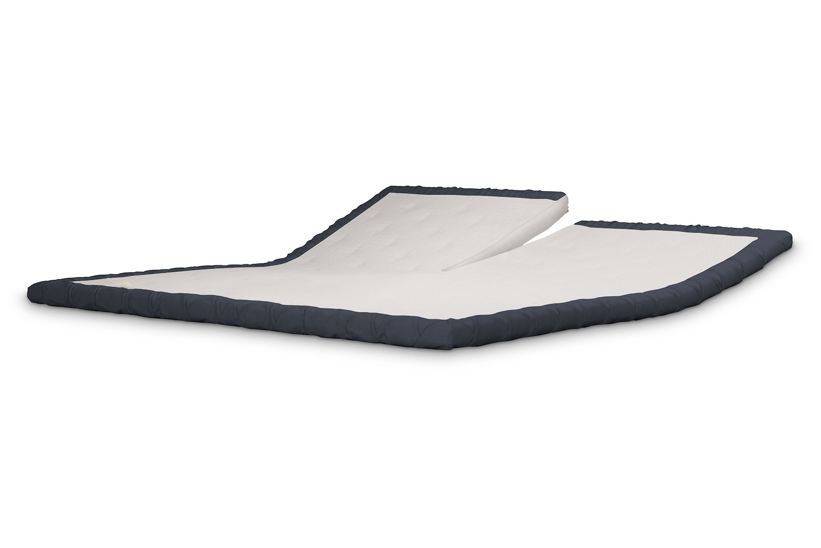 Majestic Split overmadrass 160x200 Tekstil 021 mørk blå, Split topper, 10 cm, Sonocore Innergetic latex, mykere/fastere side