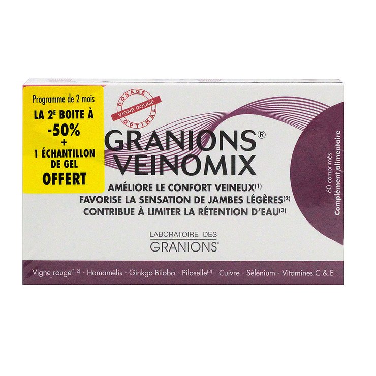Veinomix comprimés jambes légères 2x60 comprimés