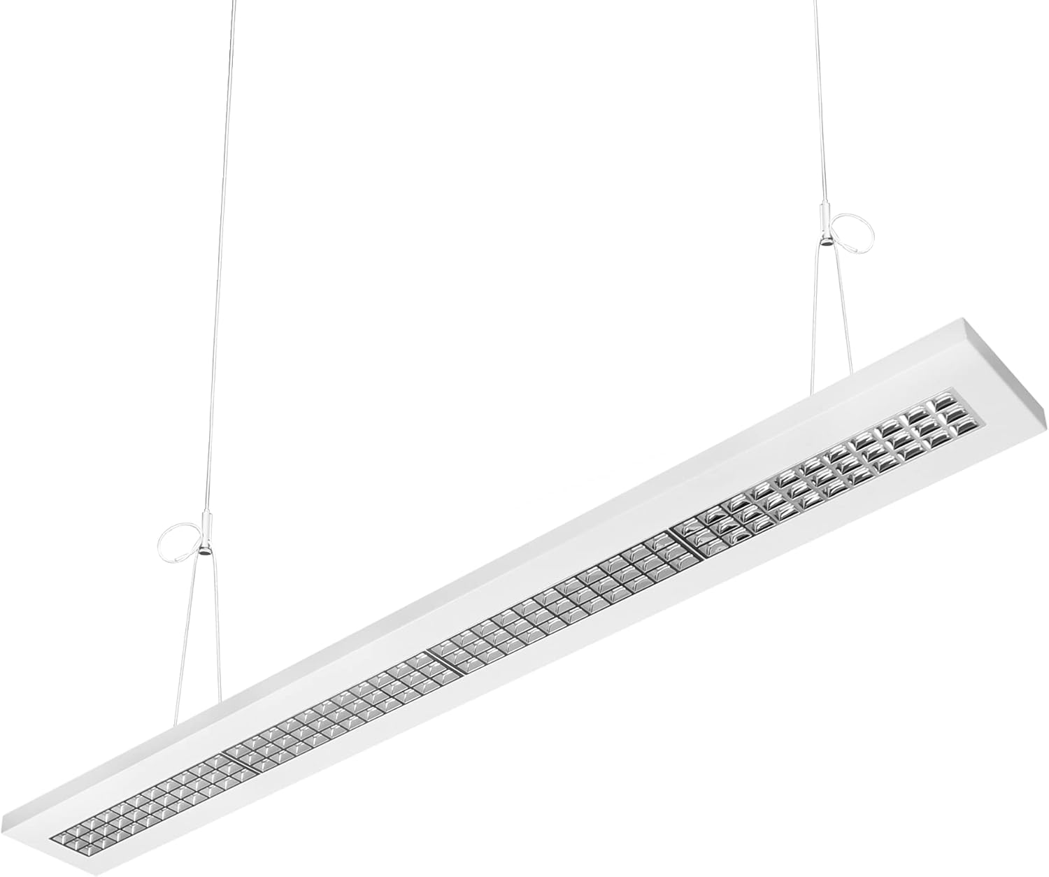Hochwertige LED Pendelleuchte Mit Mikrolamellenraster 120cm 36 Watt 4000 Lumen 4000 Kelvin Neutralweiss Büroleuchte Deckenleuchte Bürobeleuchtung Rasterleuchte Deckenlampe Bürolampe
