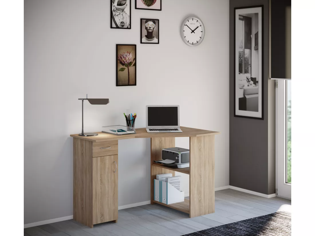 Bureau d'angle en bois Bureau Linzia