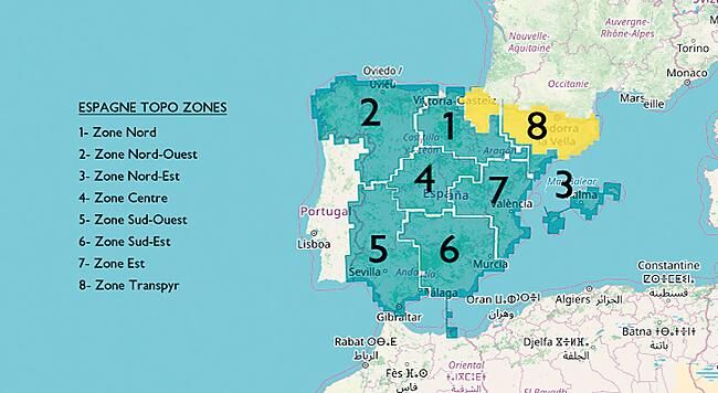 TWONAV - CARTOGRAPHIE TWONAV ESPAGNE TOPO ZONE