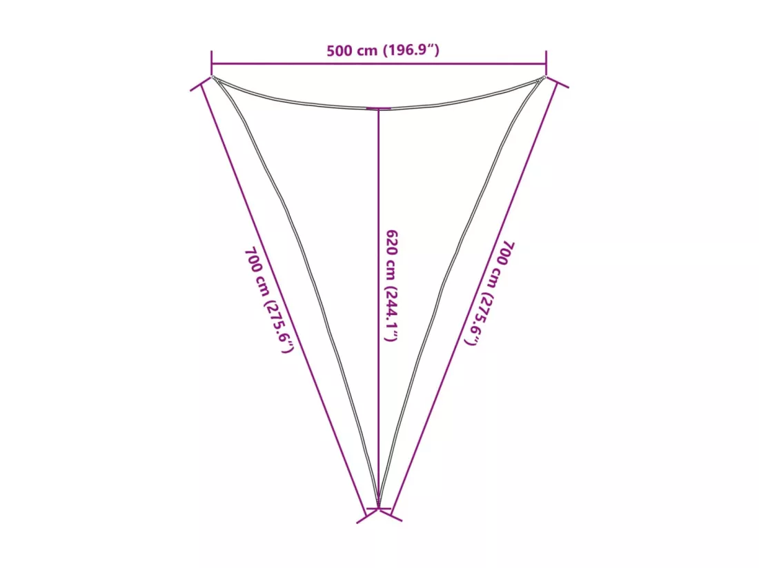 Voile d'ombrage 160 g/m² Blanc 5x7x7 m PEHD