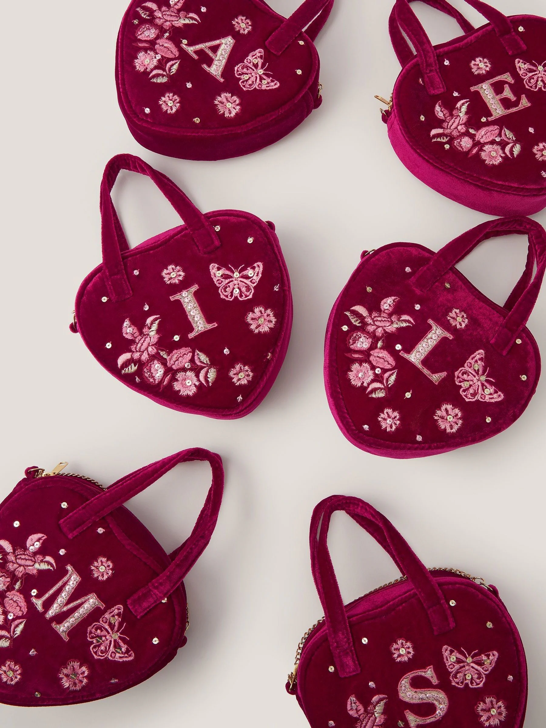 Monsoon Embroidered Initial Heart Bag L