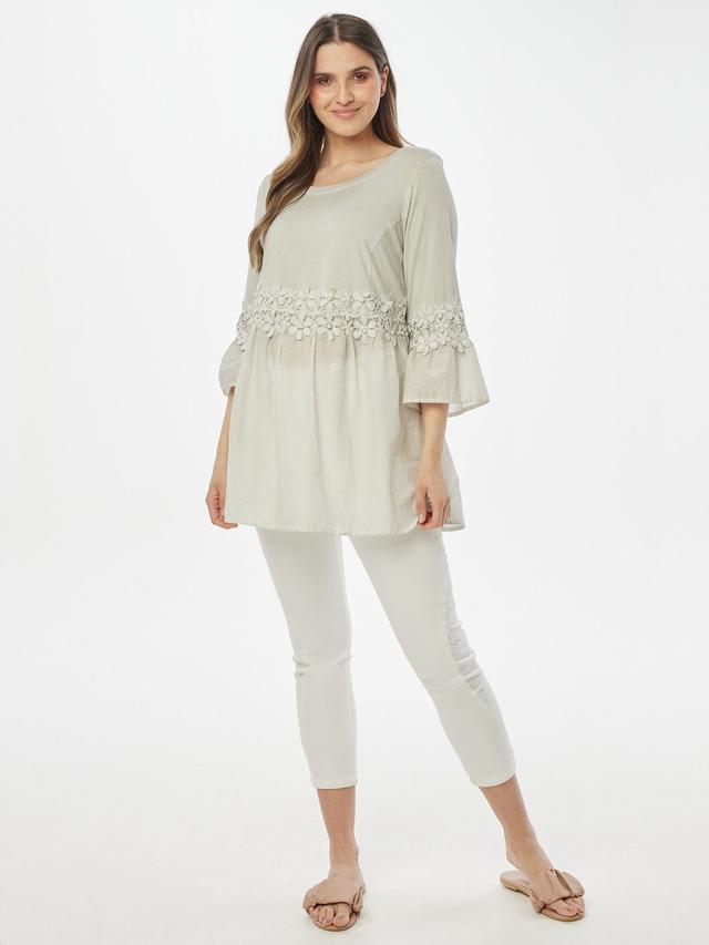 Bluse Oil Dyed mit Blütenband