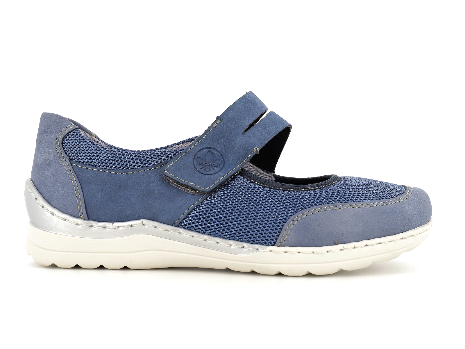 Rieker-48953 Matières combinées Bleu