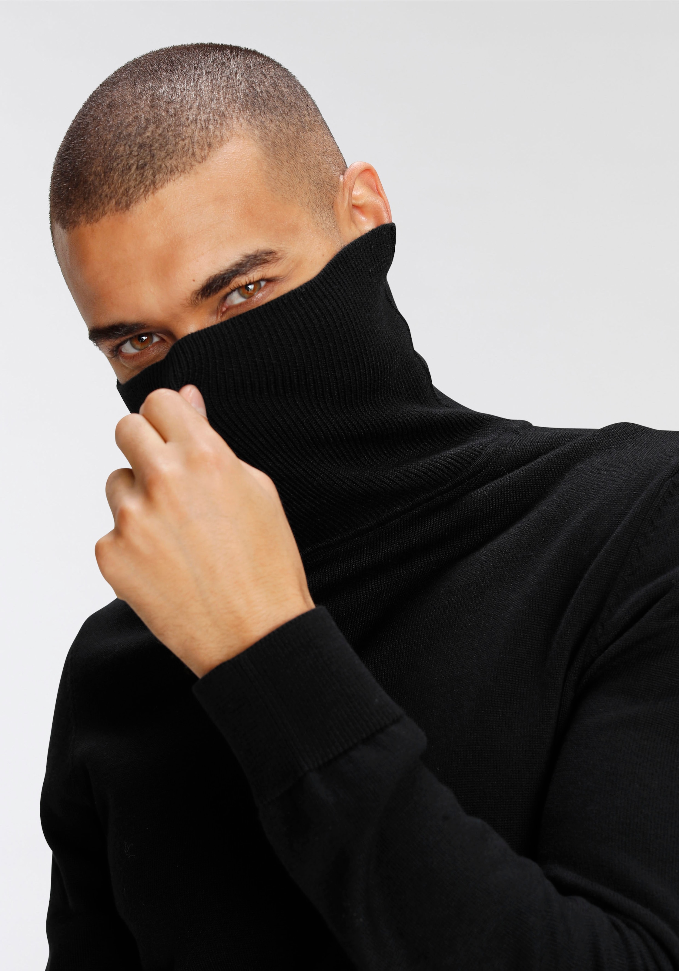 AJC Rollkragenpullover , mit Rollkragen aus Rippstrick