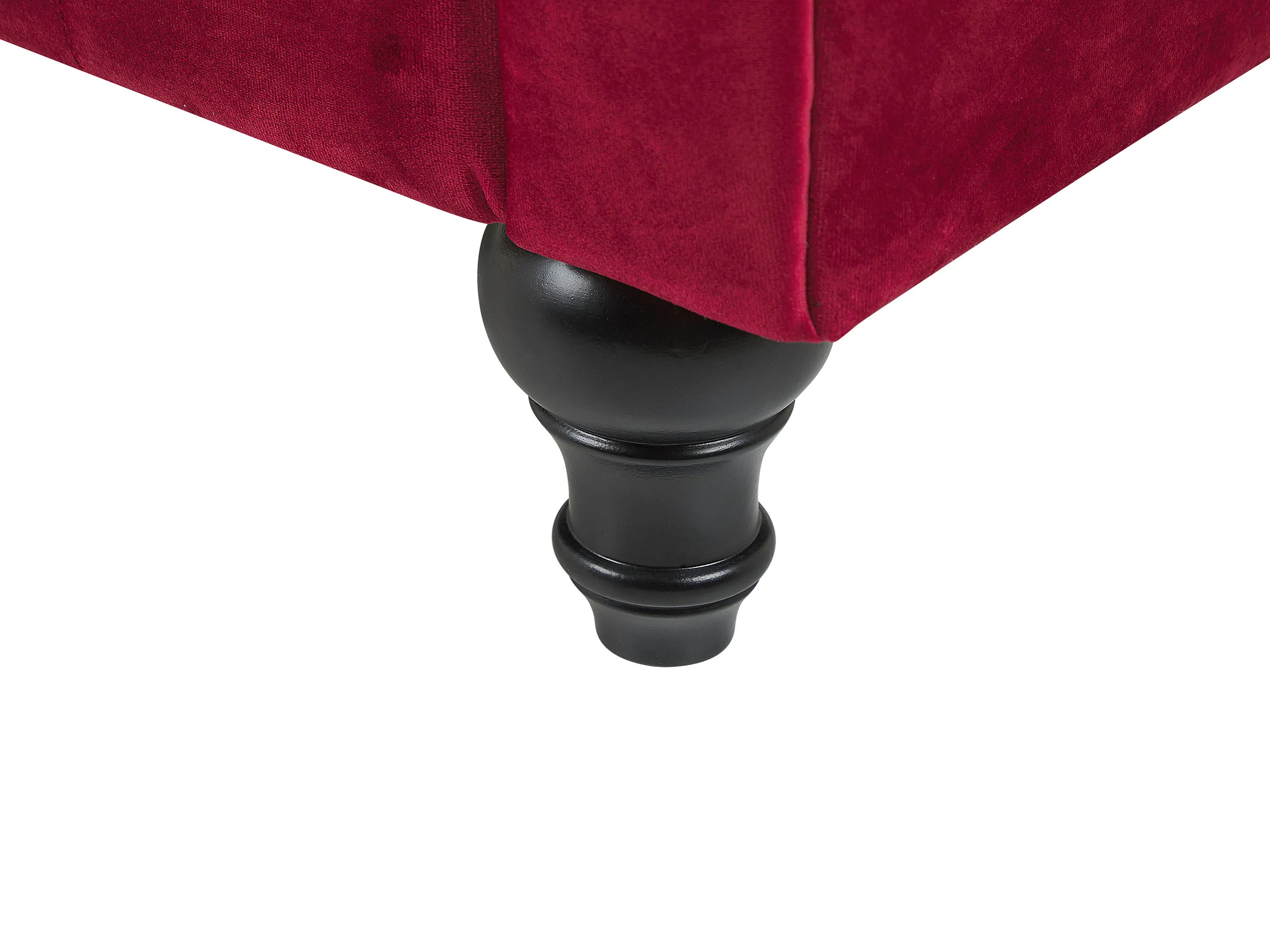 Bank 3-zits CHESTERFIELD Fluweel Donkerrood