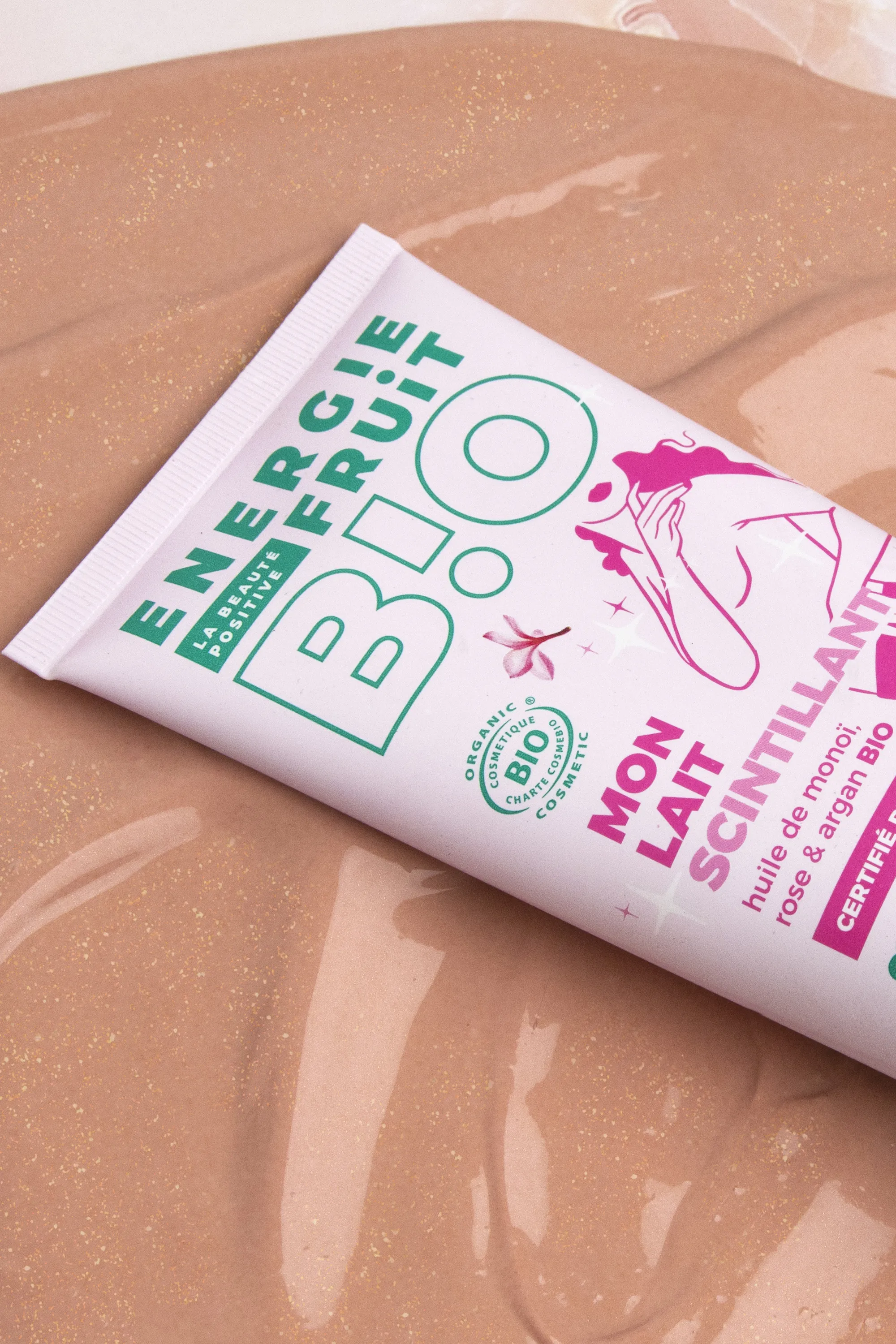 Energie Fruit Lait corps scintillant au monoï rose-200 ml
