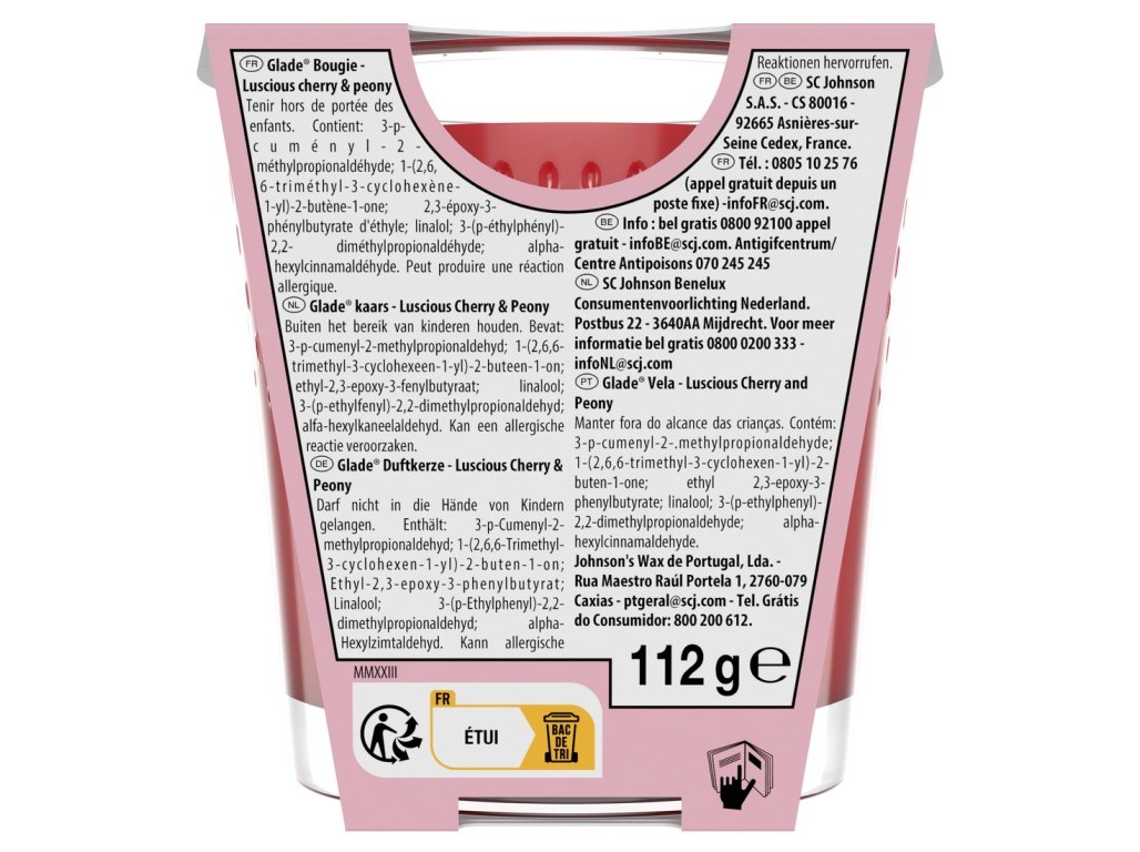 VELA GLADE CHERRY & PEONY 112G