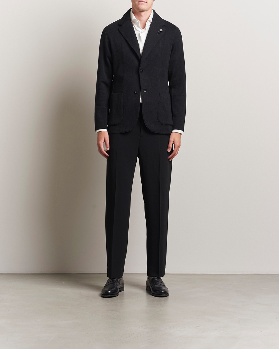 Lardini Knitted Wool Blazer Black