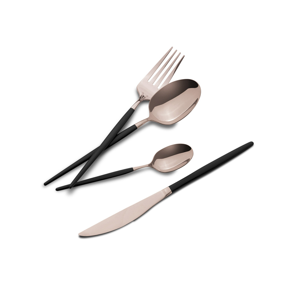 Berlinger Haus 24-teiliges Besteck-Set black/rose-gold Matte Black Collection