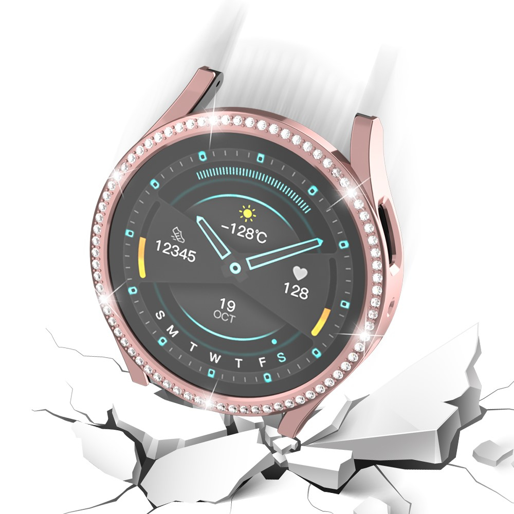 Samsung Galaxy Watch 6 (40mm) Hardcase Glitzer Strass Bumper Hülle - Rosa