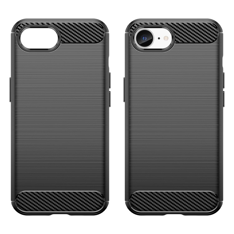 iPhone 16e Gummi Case Schutzhülle Carbon Look - Schwarz