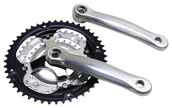 Pédalier VTT Aluminium 170mm (Boitier 118mm) Argent 170 mm