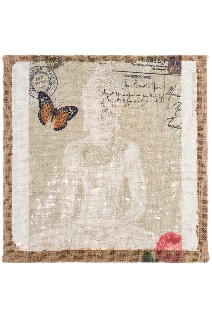 Leinwandbild BUDDHA - weiß - 40x40 cm
