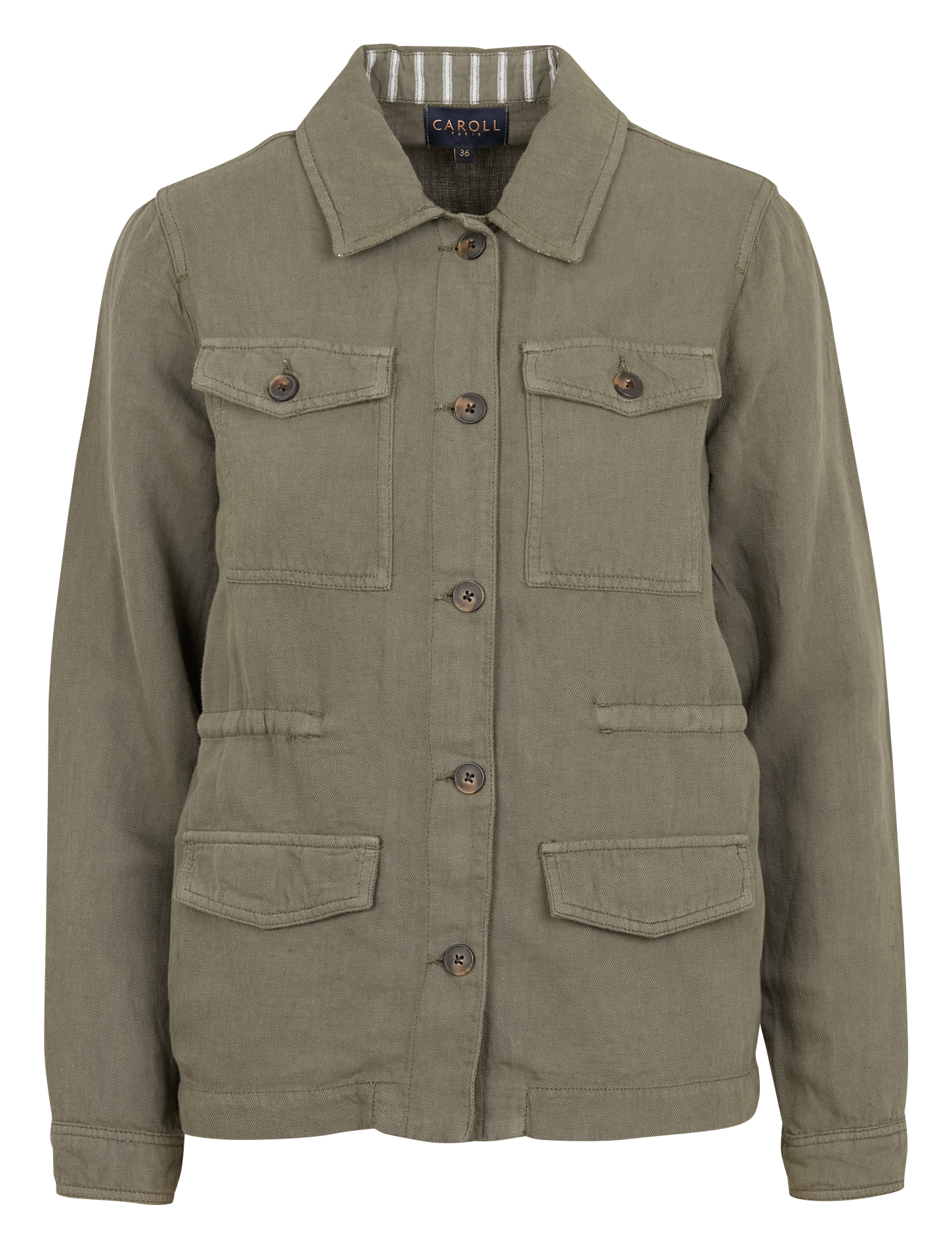 GRACEB - Saharienne col classique en coton | Vert