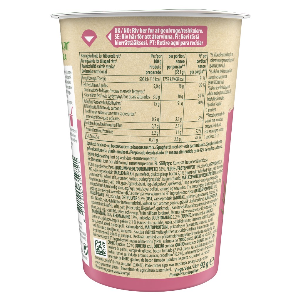 PASTA POT KNORR CARBONARA BIG 92G