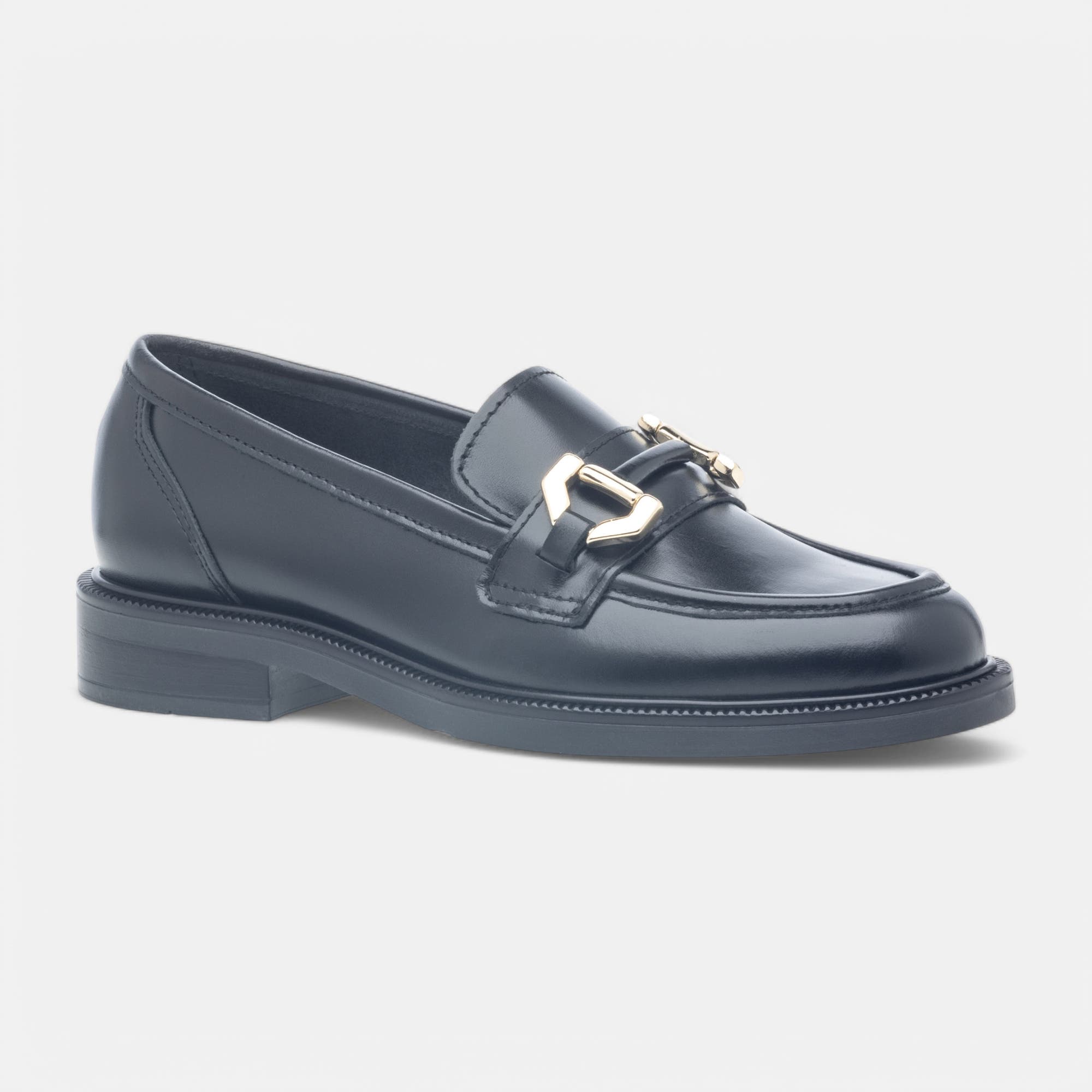 Mocassins Femme en cuir noir