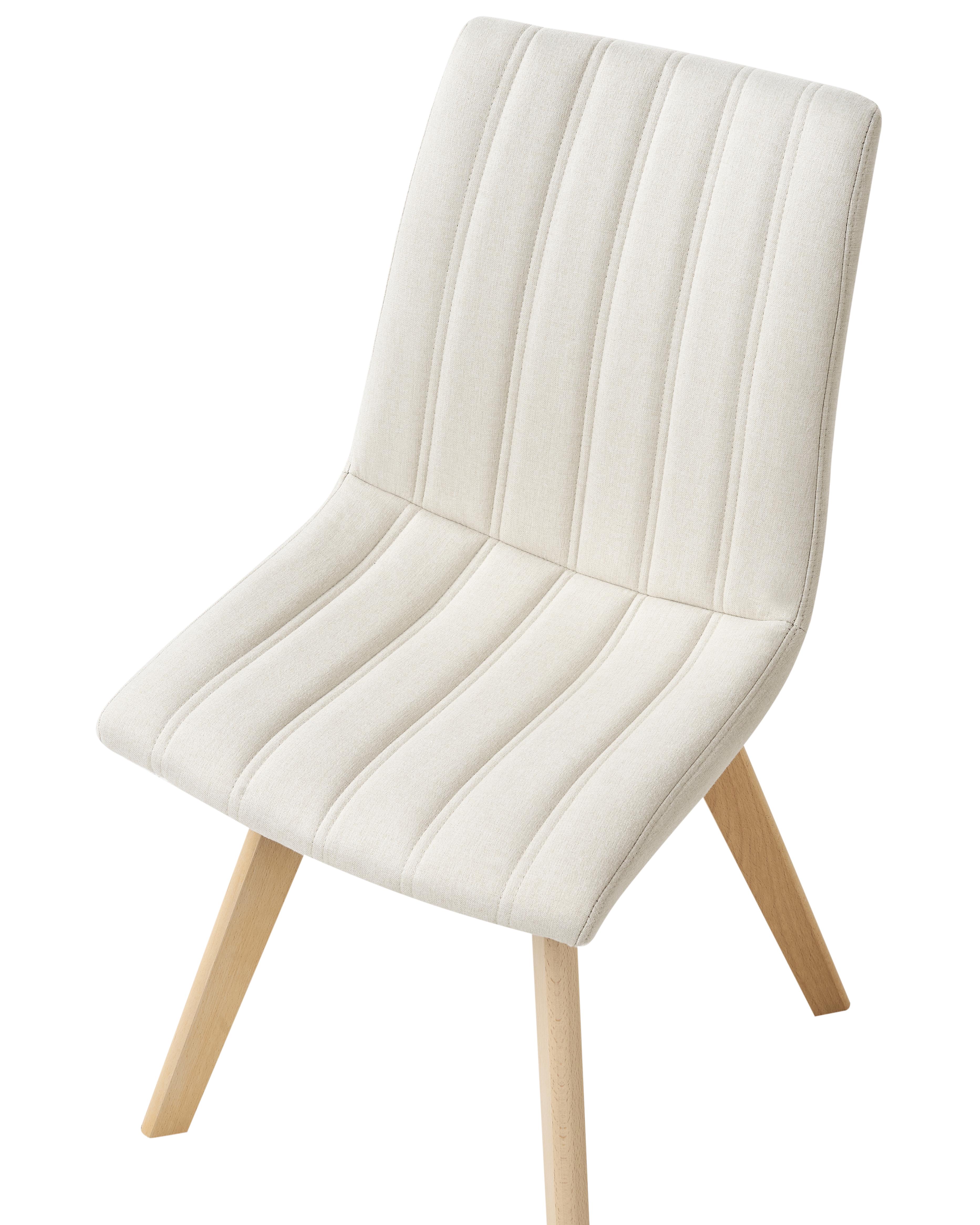 Set van 2 eetkamerstoelen CALGARY Stof Gebroken wit