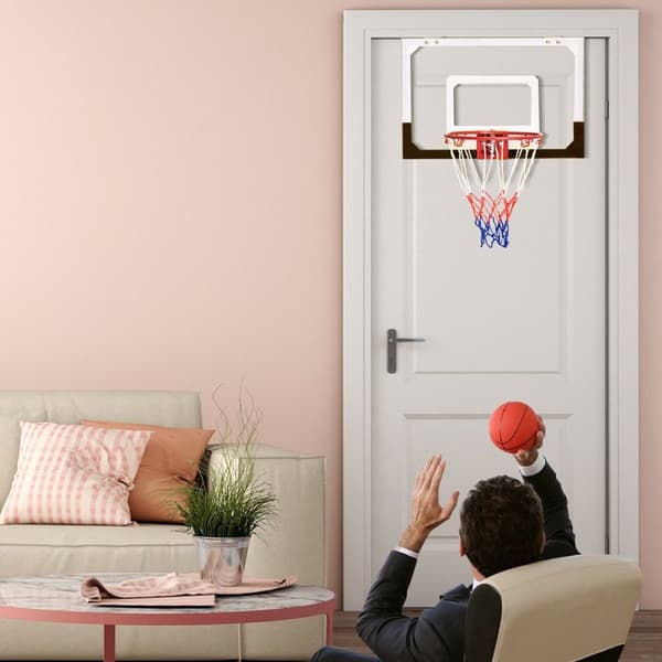 Basketballkurve basketballsett barneryggbrett med ring og nett 45 x 30 cm
