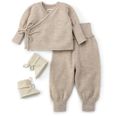 Baby-Bundhose Merinowolle, Beige