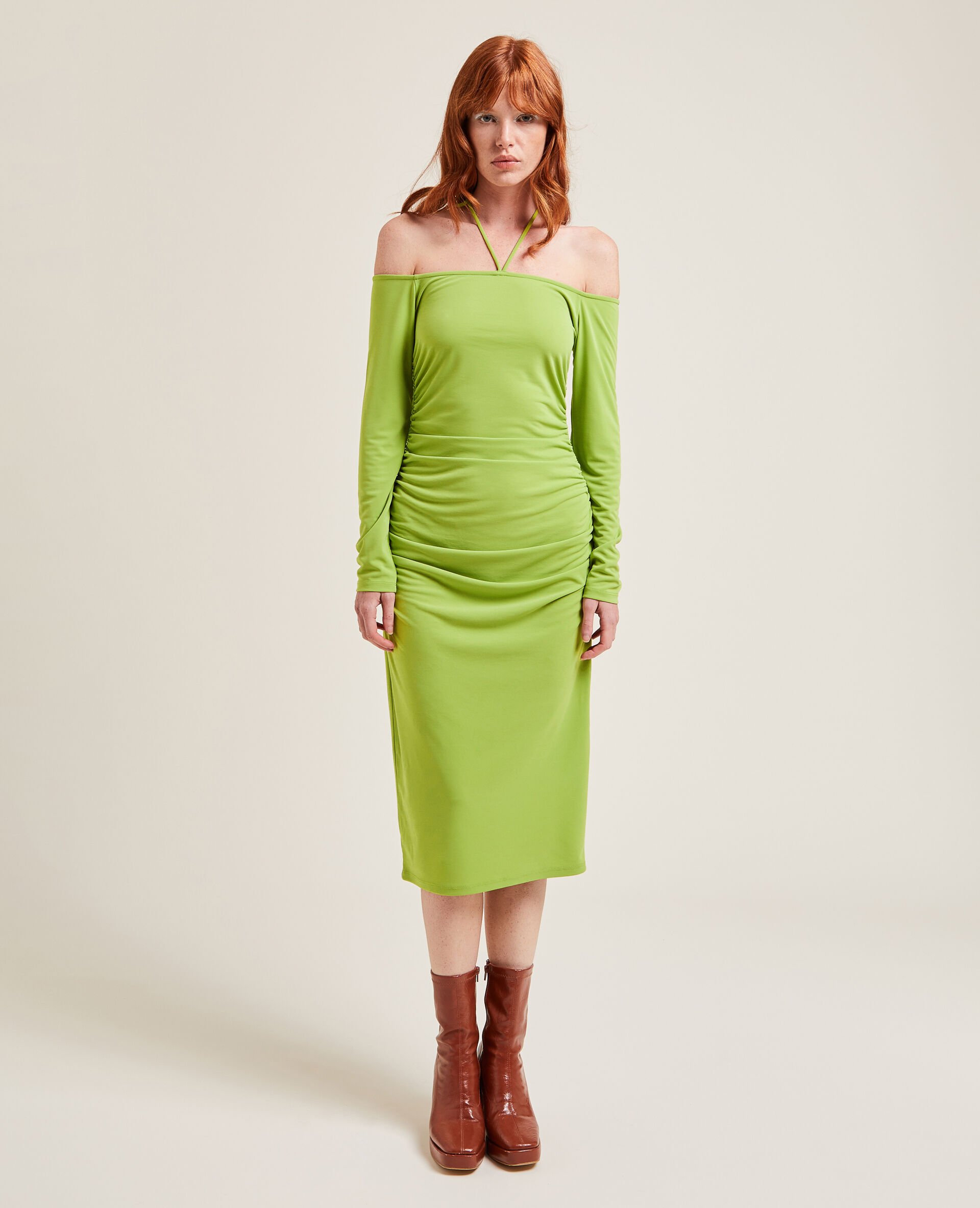 Robe longue tour de cou - Vert olive