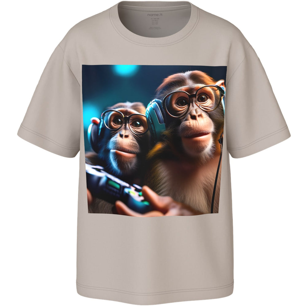 Køb Name It Chateau Gray Gamer Monkey Nkmvoto Ss Nreg Top
