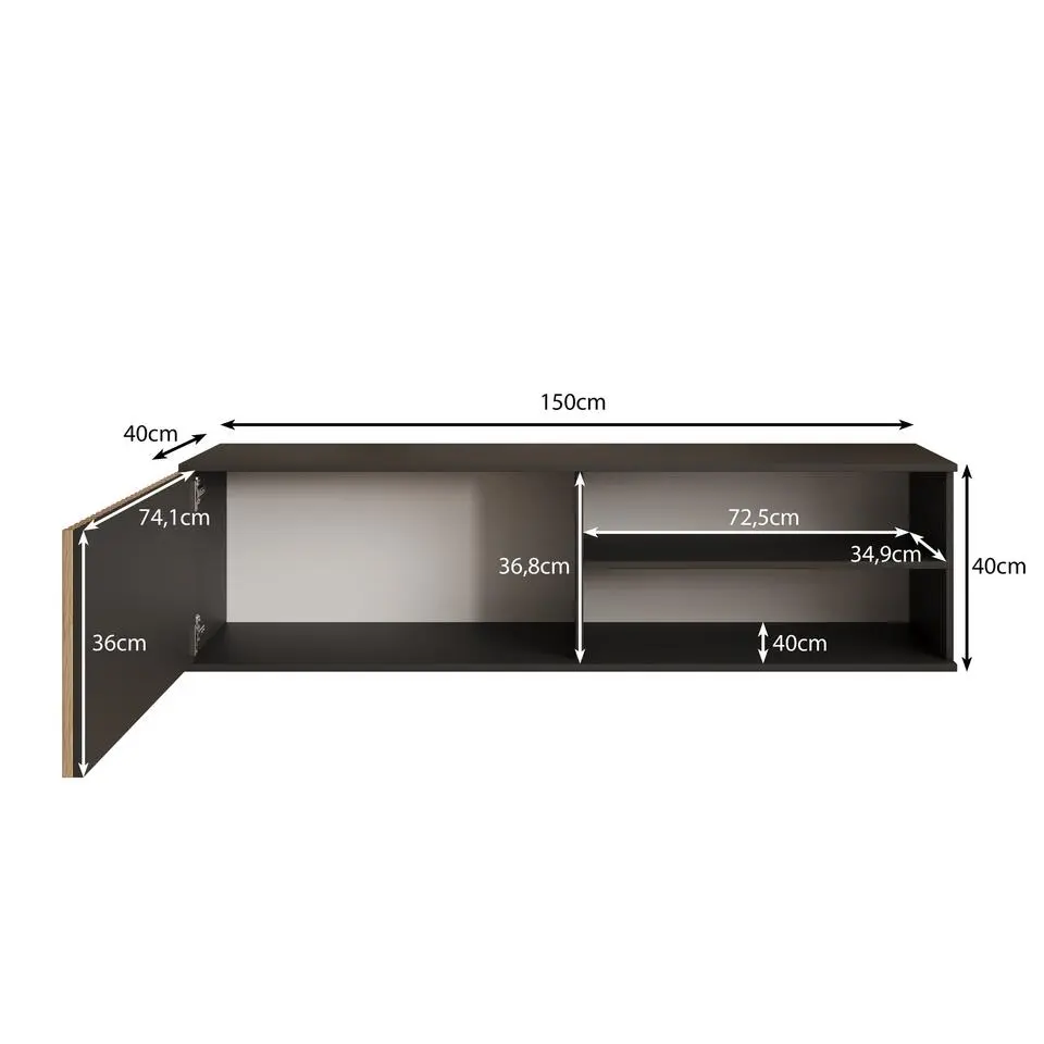 Meubella - TV-Meubel Marbella - Zwart - 150 cm