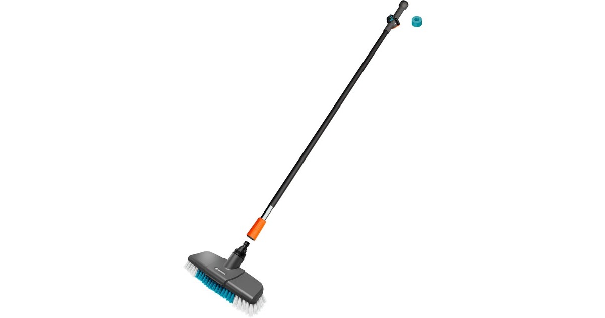 GARDENACleansystem reinigingsset met harde steel, voor niet-gevoelige oppervlakken wasborstel  (Grijs/turquoise, 18828-20)
