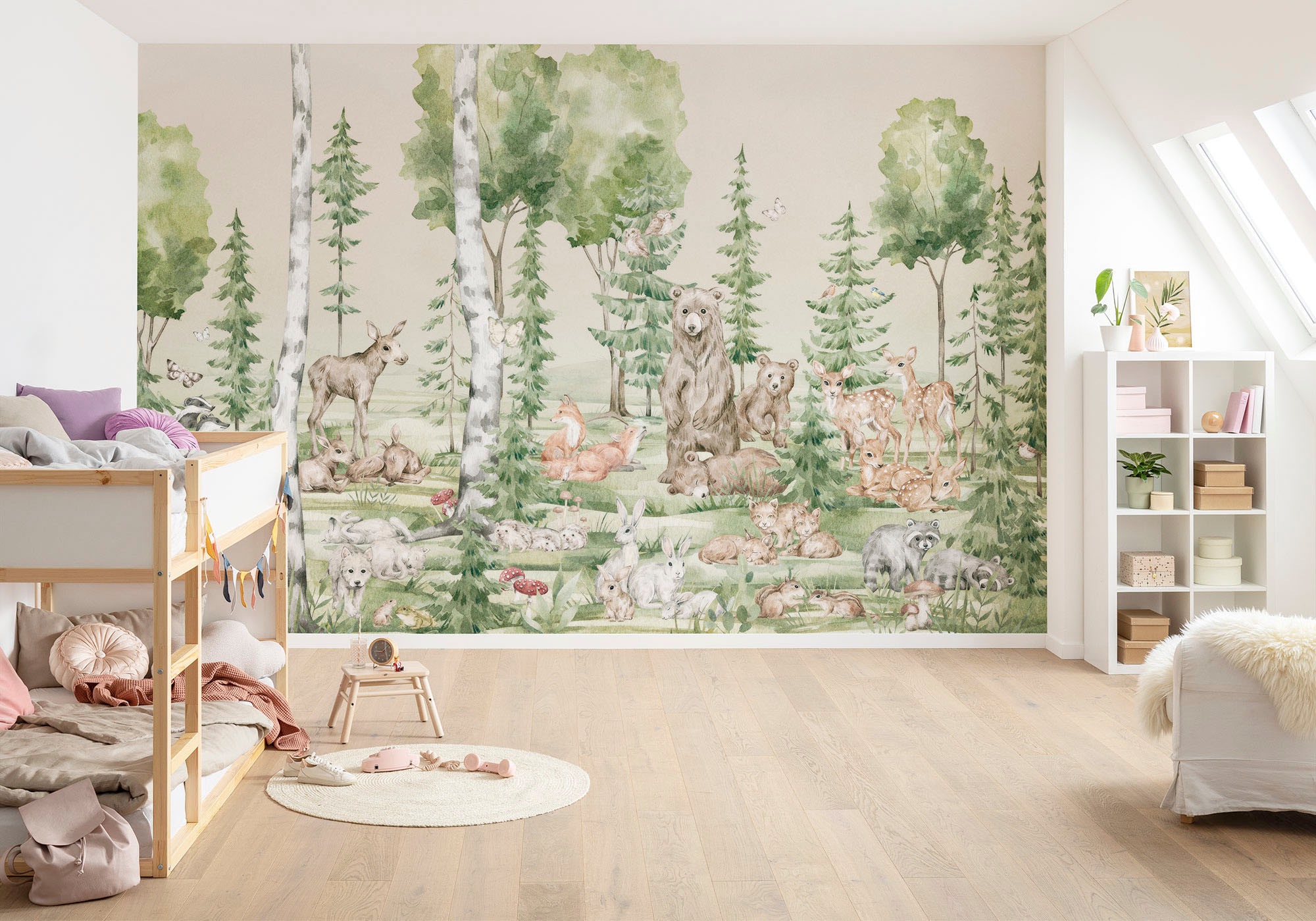 Komar Fototapete »Digitaldruck Vlies -  Cuddly Buddies - Grösse 400 x 250 cm« bedruckt glatt Wohnzimmer, Schlafzimmer