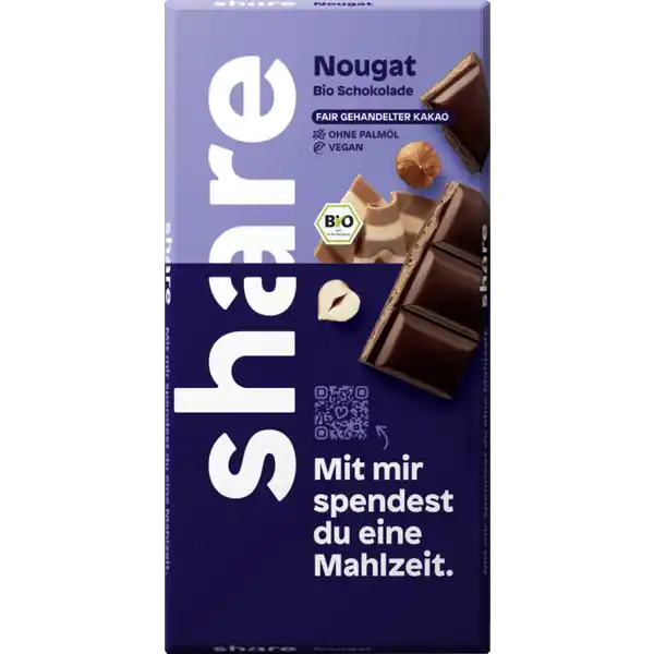 Bio Schokoladentafel Edelbitter Nougat