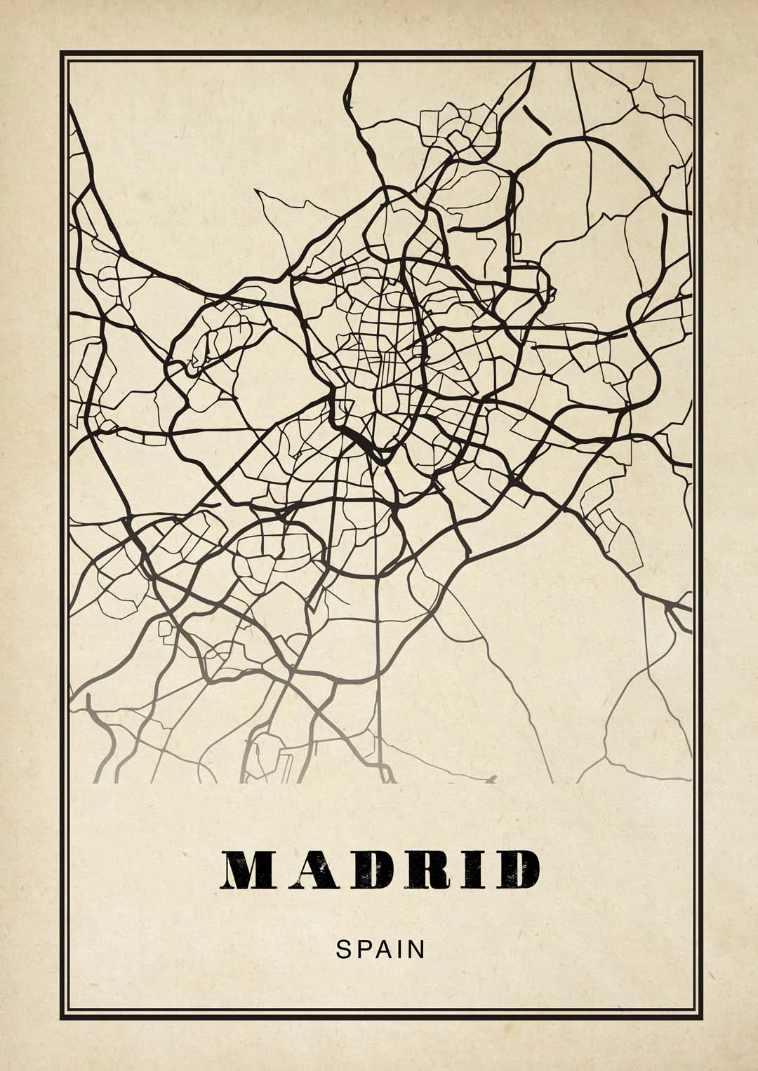 Madrid Stadt Sepia