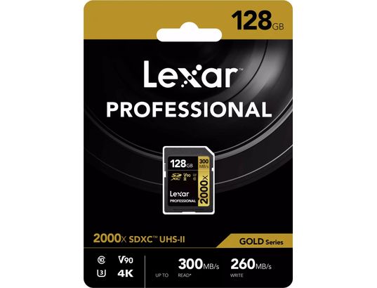 LEXAR - Carte mémoire 128 Go Professional 2000x SDXC 128Go(LSD2000128G-BNNNG)