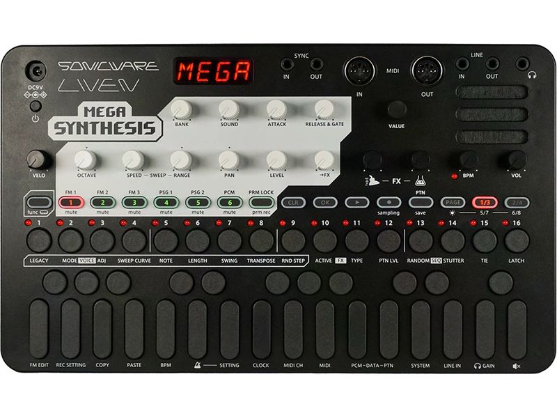 Sonicware Groove-Box LIVEN Mega Synthesis Retro-Spiel Musik Groovebox