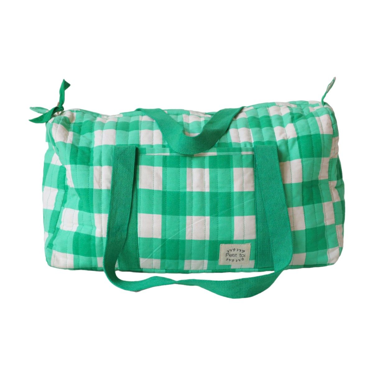 Sac à langer à carreaux verts - Les Inséparables Petit toi