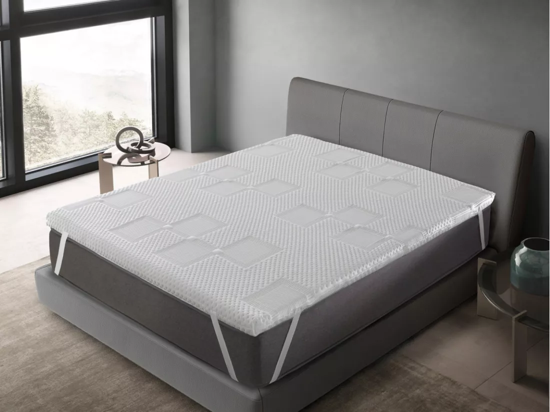Surmatelas 180x200 MOON Épaisseur 5 cm Mousse HR Respirante et adaptable