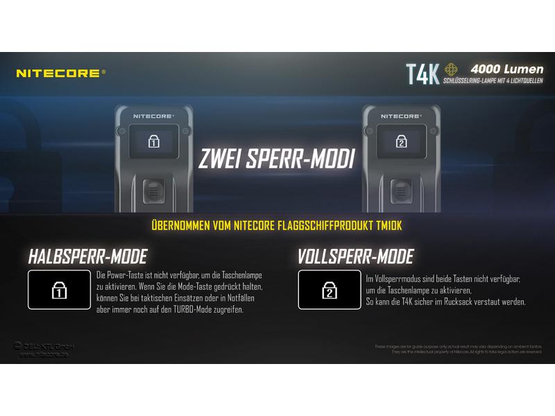 Nitecore Taschenlampe T4K LED-Taschenlampe