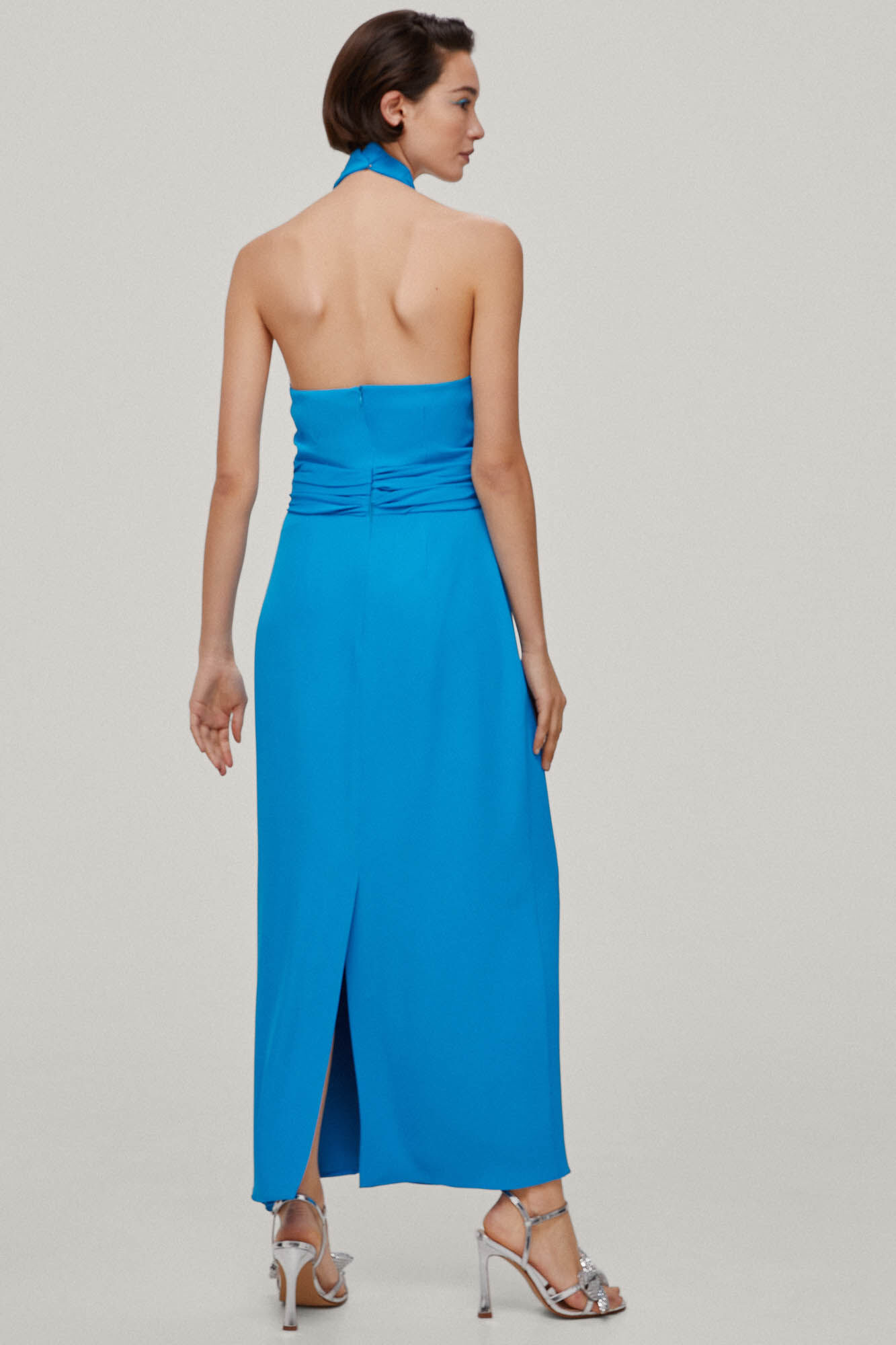 Chabeli Vestido midi liso - Azul