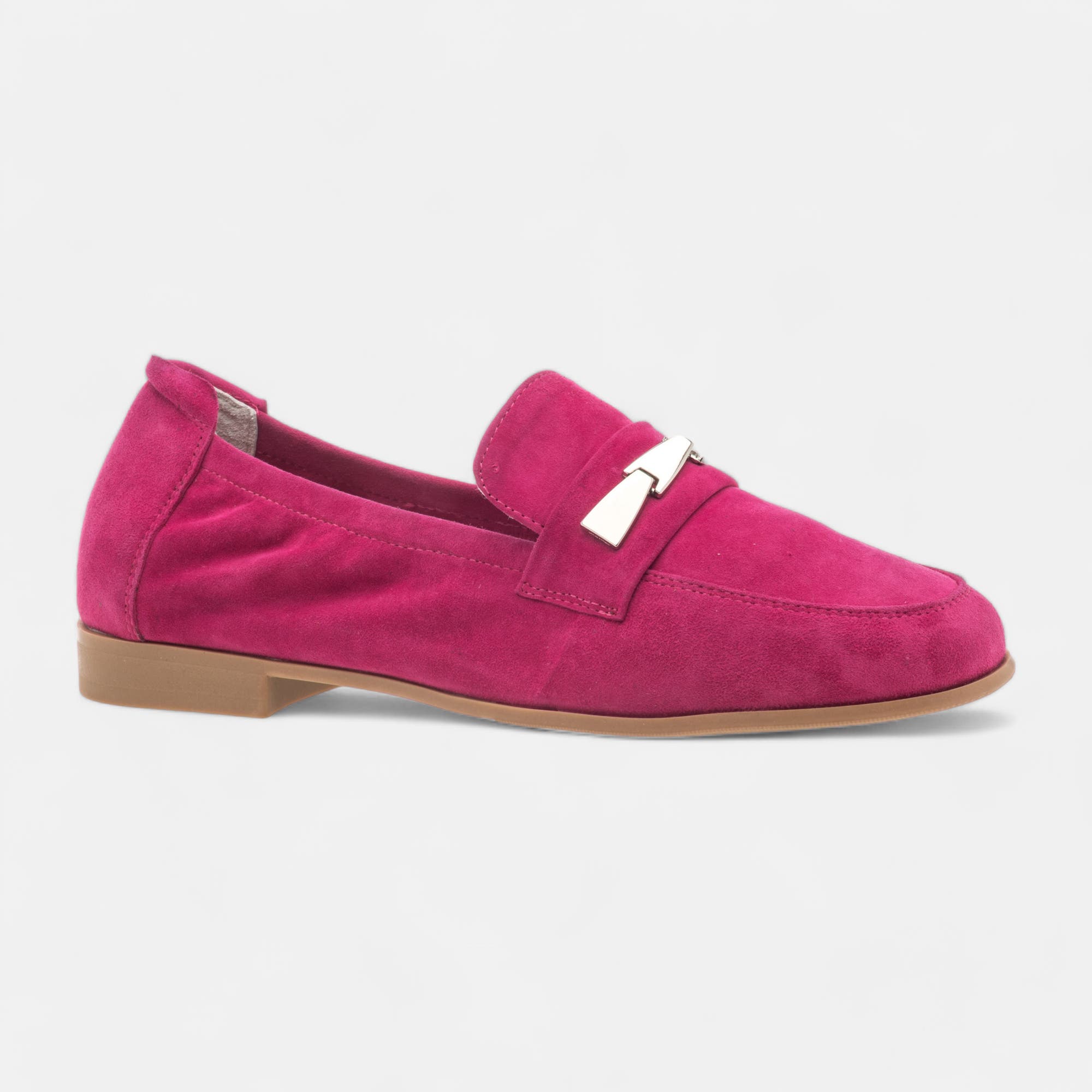 Mocassins Femme en cuir fuchsia