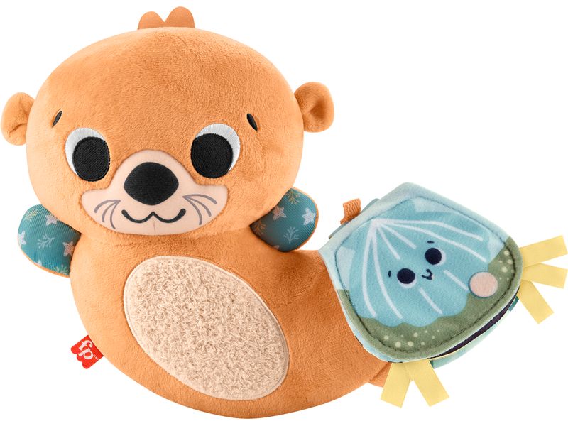 Fisher-Price 2-in-1 Bauchlage Otter Plüschspielzeug mit 2 Spielmöglichkeiten