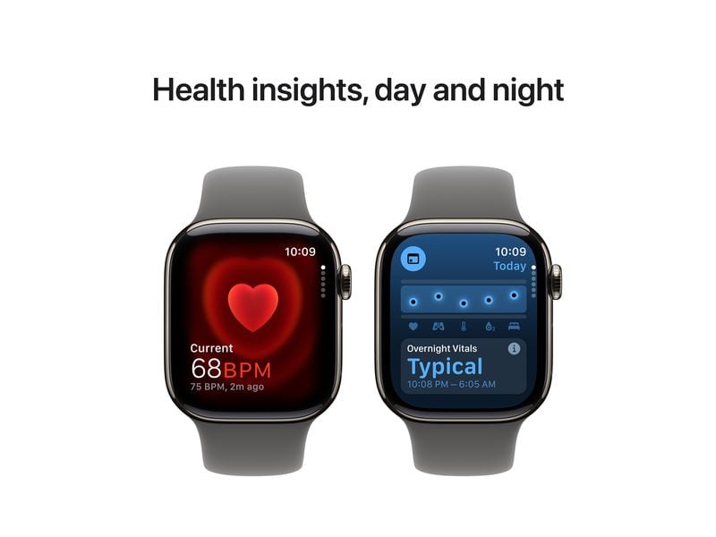 Apple Watch Series 10 42 mm LTE Titanium Stone Grey Sport M Eine glatte Zehn