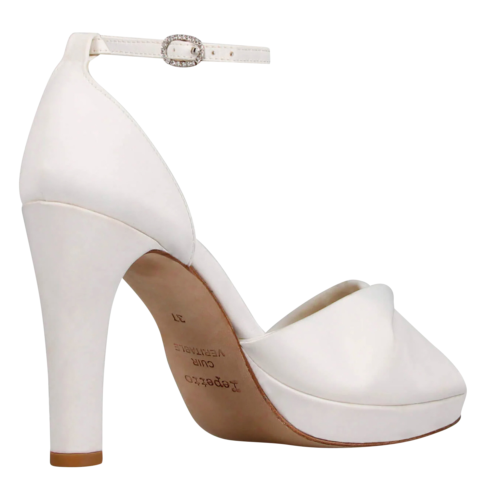 JOY - Sandales à talon en coton mélangé | Blanc