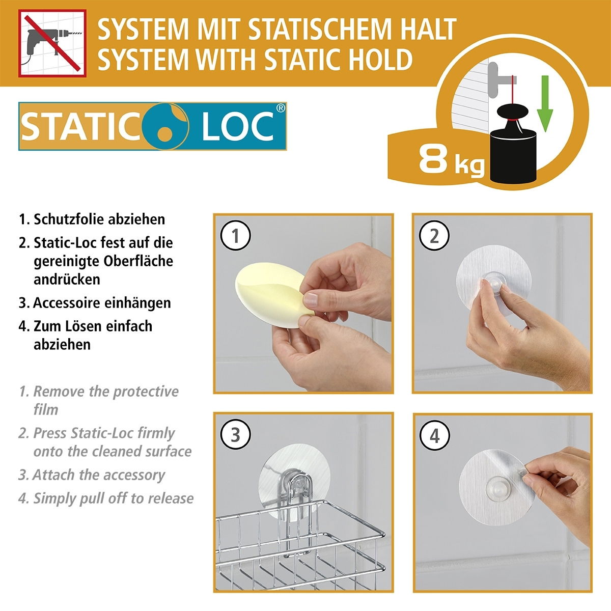 Wenko Static-Loc Wandablage OSIMO 2er-Set