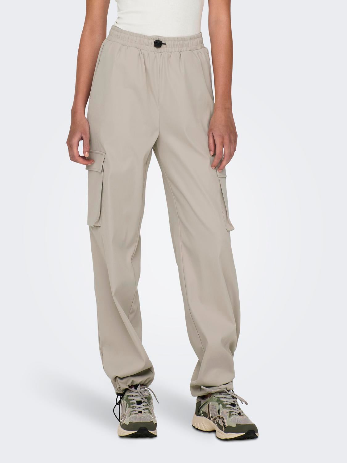 ONLCASHI Hohe Taille Normal geschnitten Cargo-Hose Chateau Gray