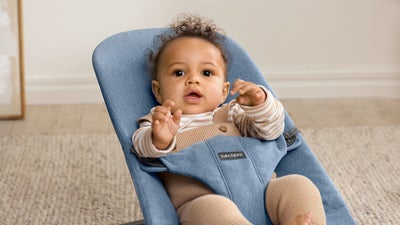 BabyBjörn Bliss Vippestol Vevet Mélange, Blå