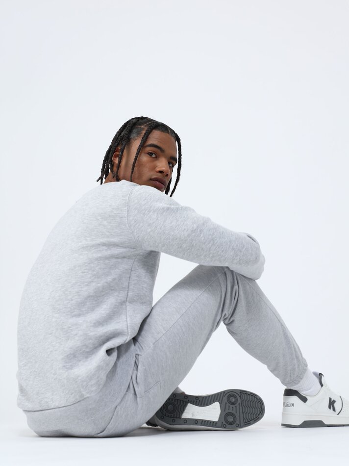 Calça jogger básica - Cinza mesclado